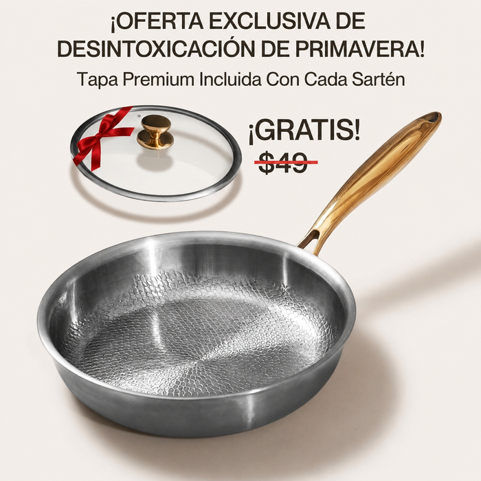 TitanioHome® Sartén Nutri Pro 2.0 de Titanio Martillado