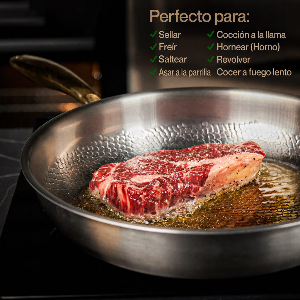 Batería de Cocina Clásica de Titanio Completa (14 Piezas)