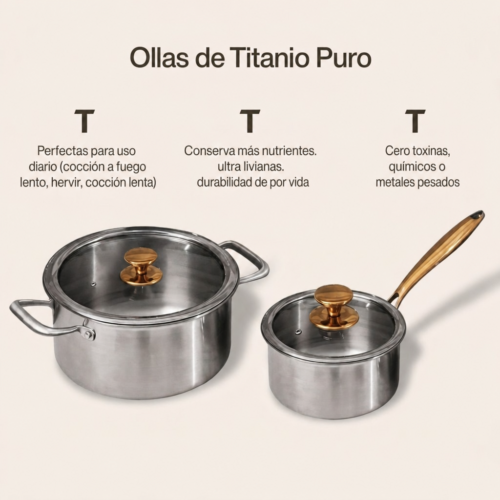 Batería de Cocina Signature de Titanio Completa (14 Piezas)