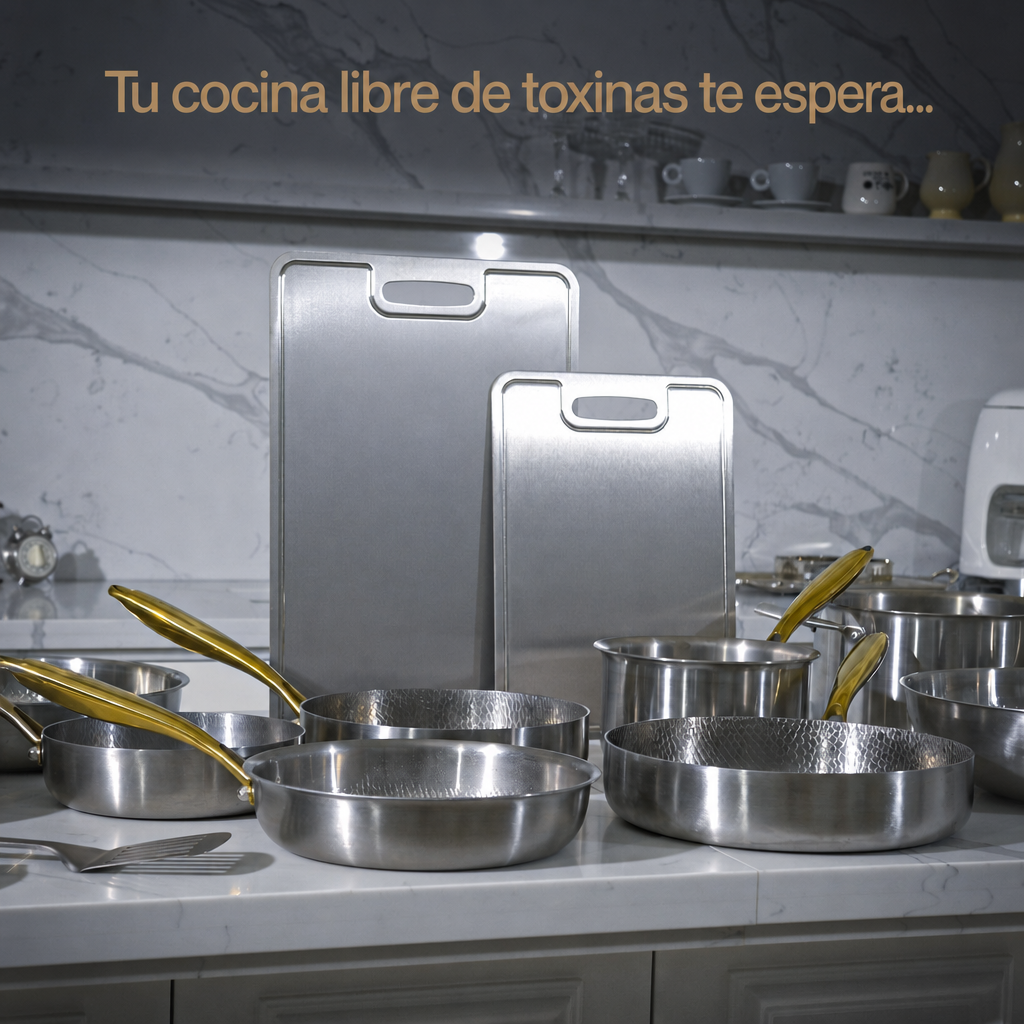 EXCLUSIVO REBAJAS DE VERANO | TitanioHome® Batería de Cocina Clásica de Titanio Completa (20 Piezas)