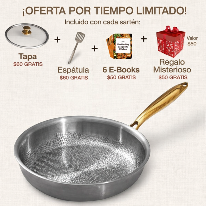 EXCLUSIVO REBAJAS DE VERANO | TitanioHome® Sartén Clásica Pro de Titanio Puro