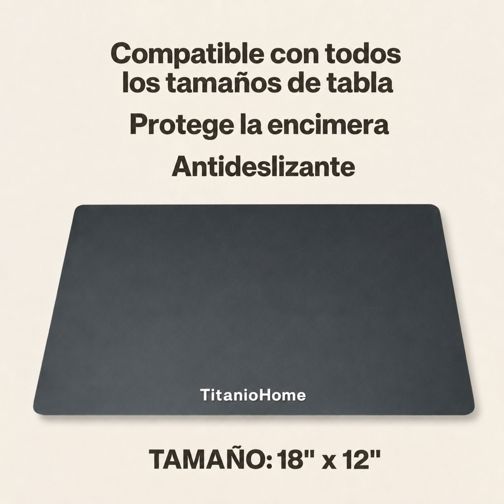 TitanioHome Alfombrilla Antideslizante para Tabla (Silicona Premium)