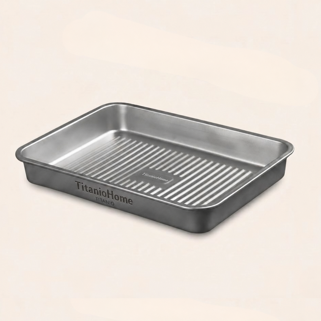 TitanioHome Bandeja de Horno de Titanio Puro | Oferta de Lanzamiento Limitada