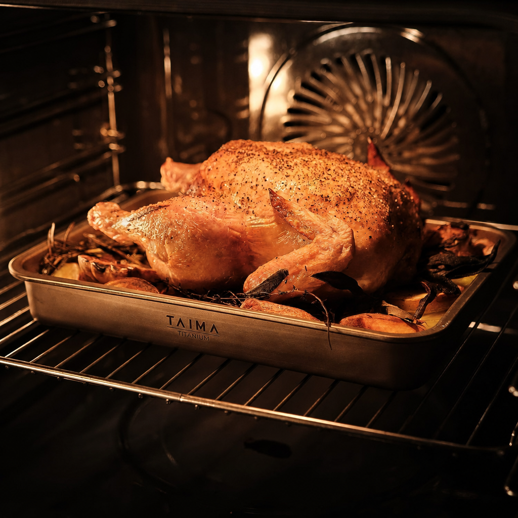 TitanioHome Bandeja de Horno de Titanio Puro | Oferta de Lanzamiento Limitada