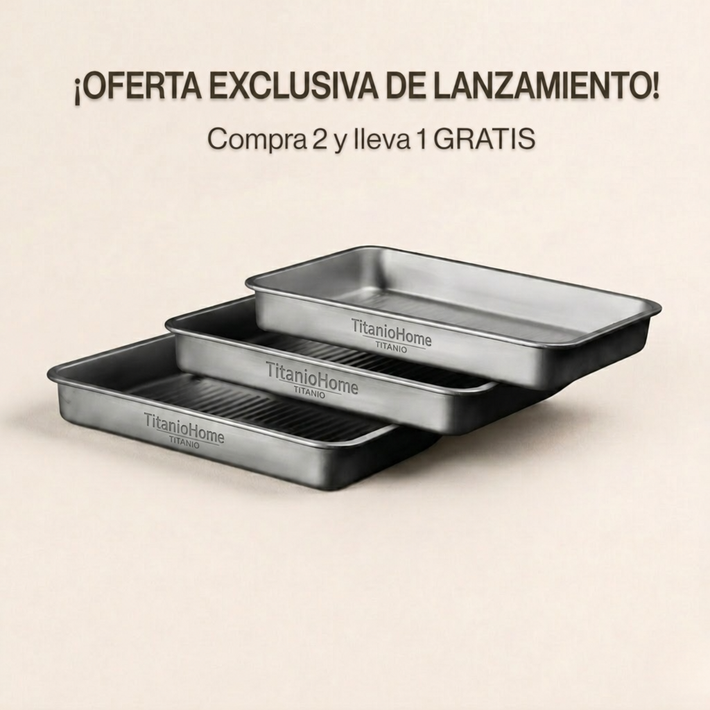 TitanioHome Bandeja de Horno de Titanio Puro | Oferta de Lanzamiento Limitada