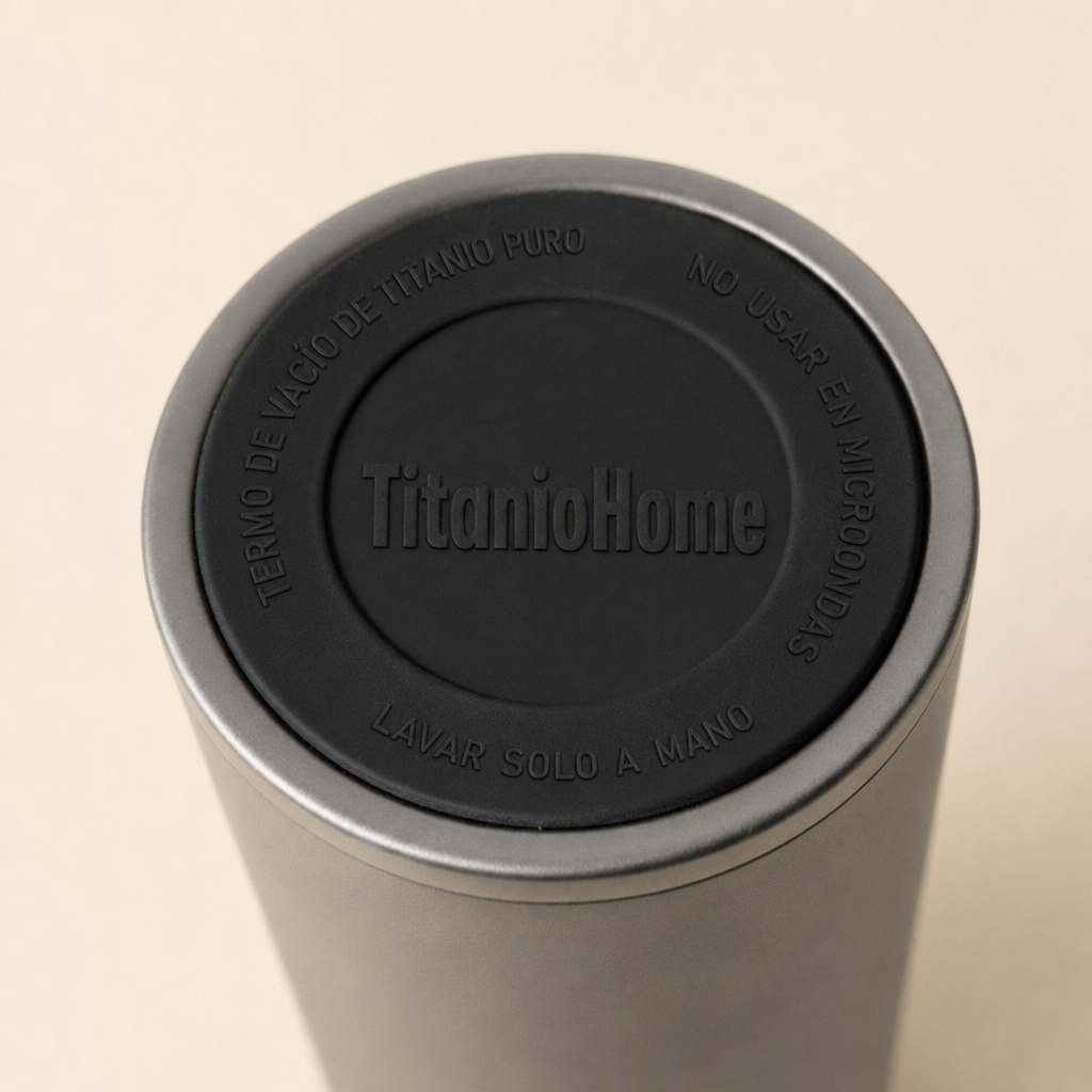 TitanioHome Botella de Agua 100% Titanio Puro - Bebe Limpio, Vive Mejor.