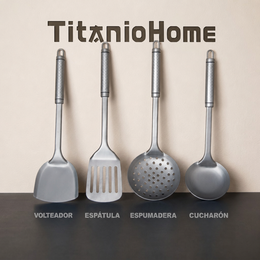 TitanioHome Espátula / Utensilios 100% Titanio Puro.