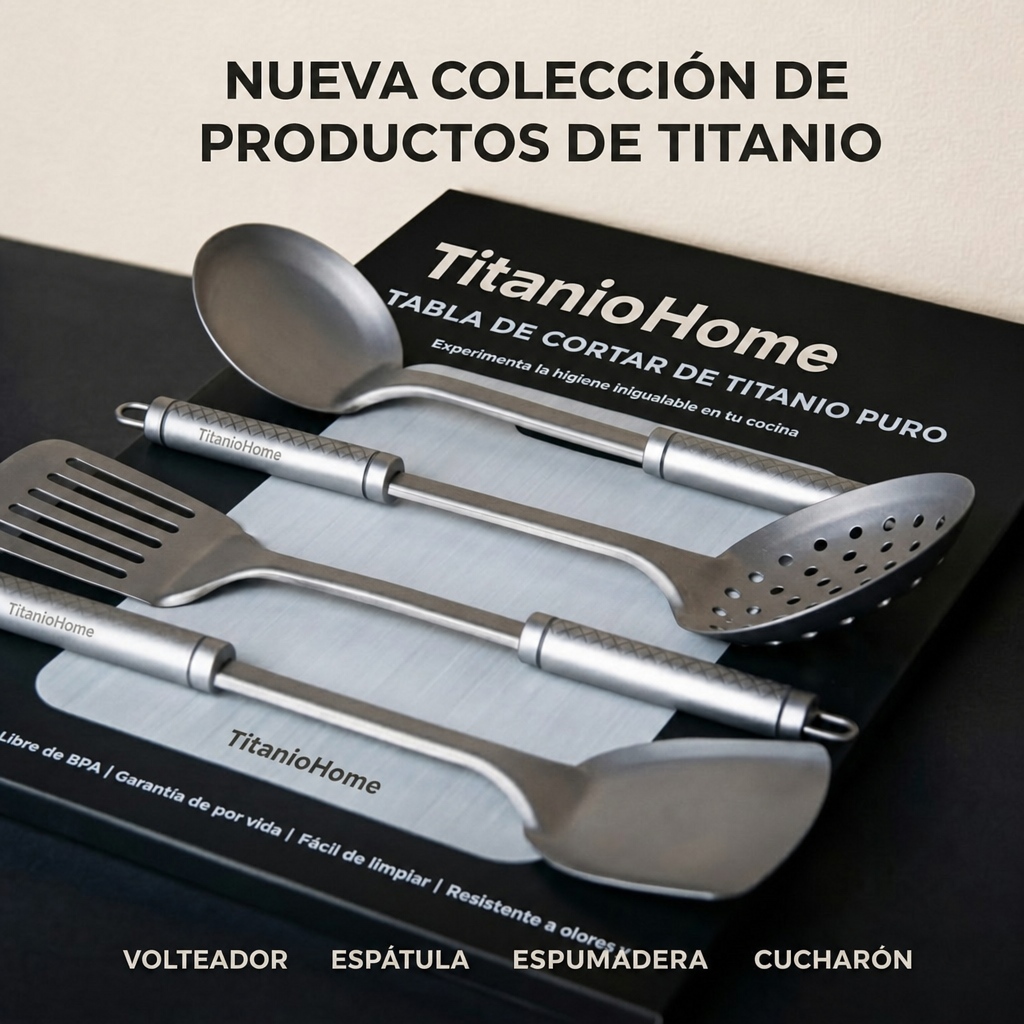 TitanioHome Espátula / Utensilios 100% Titanio Puro.