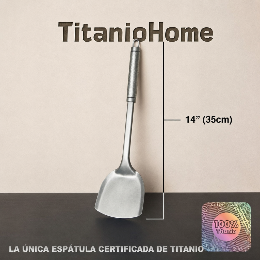 TitanioHome Espátula / Utensilios 100% Titanio Puro.