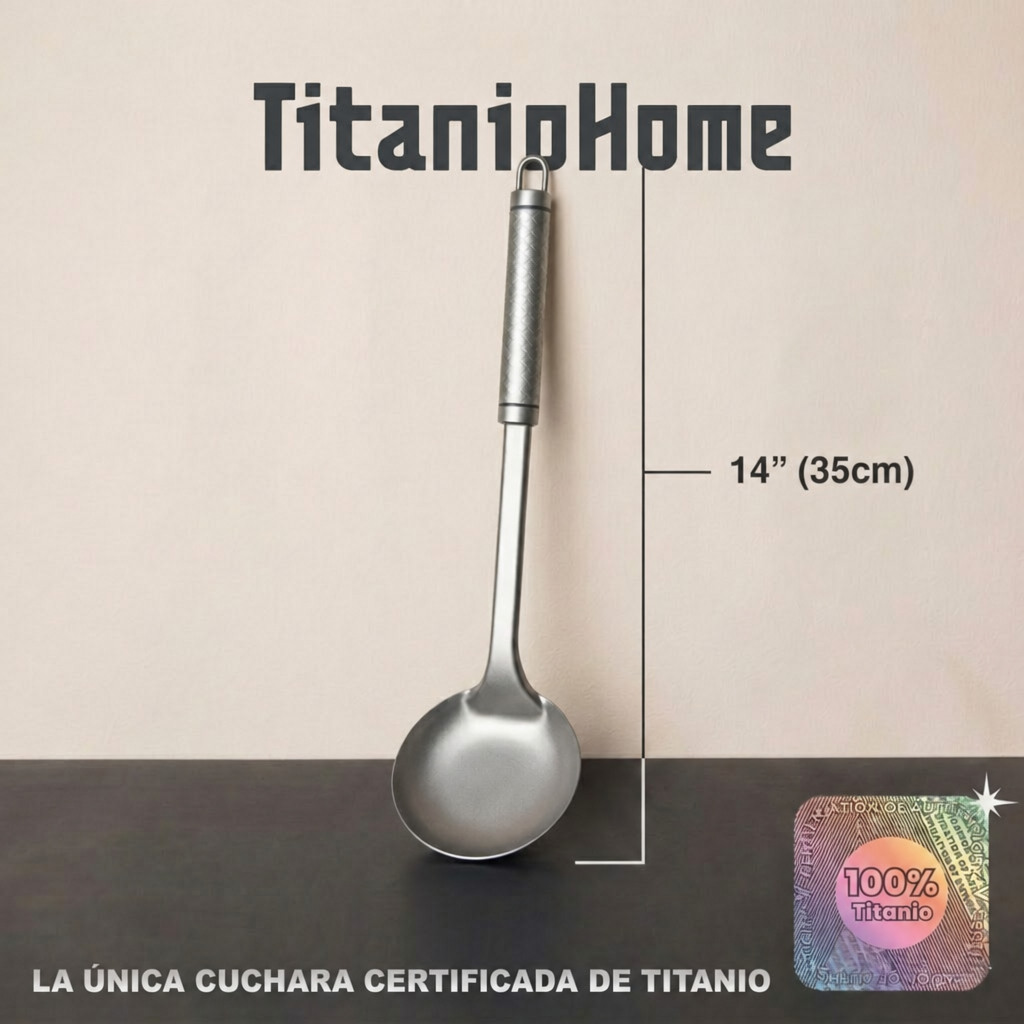 TitanioHome Espátula / Utensilios 100% Titanio Puro.