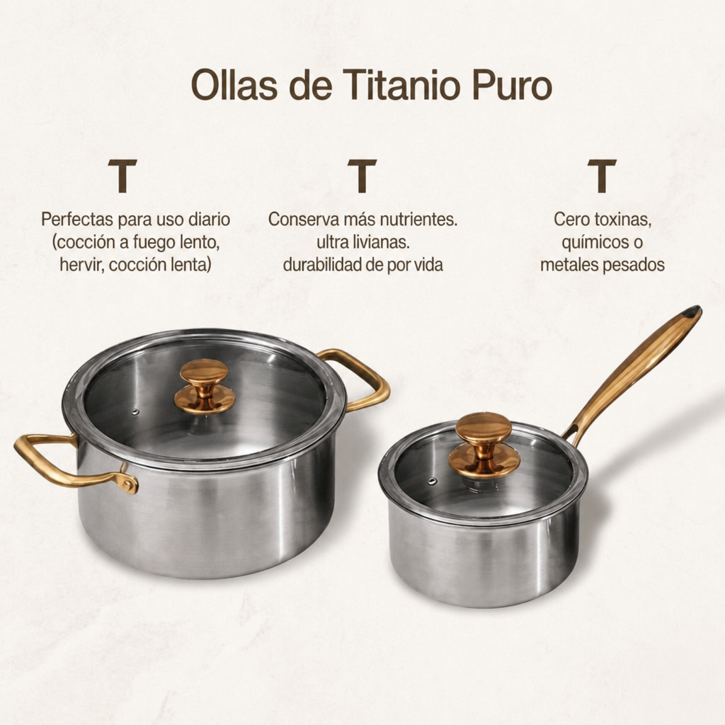 TitanioHome® Olla Nutri Pro de Titanio