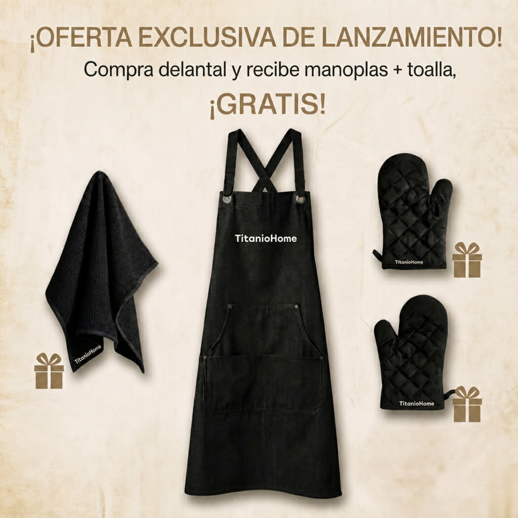 TitanioHome Pack de Delantal Signature | Oferta de Lanzamiento Limitada
