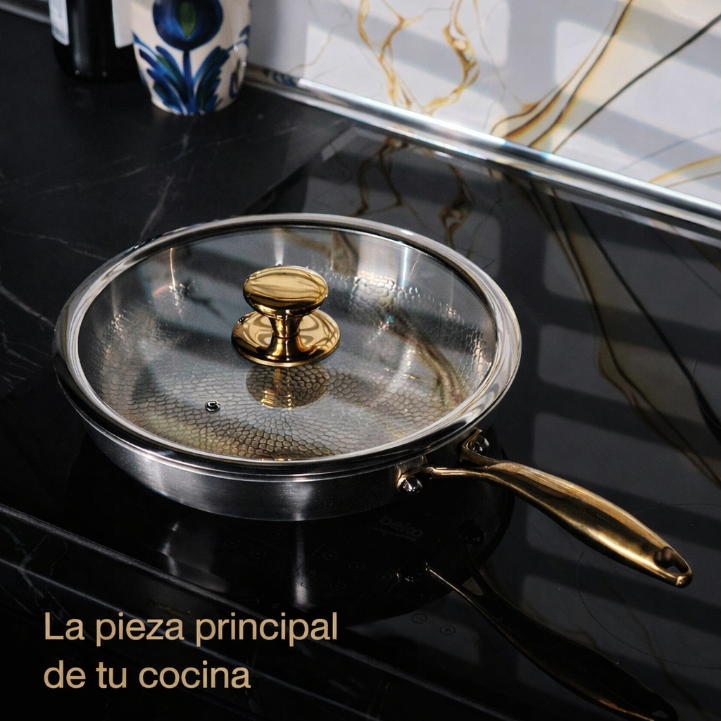 TitanioHome® Sartén Nutri Pro 2.0 de Titanio Martillado