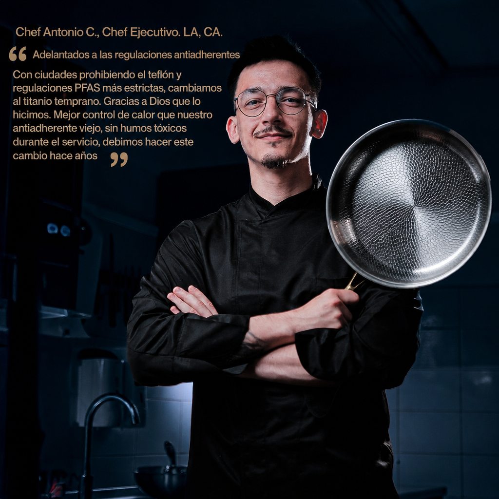 TitanioHome® Wok Pro de Titanio Puro Certificado