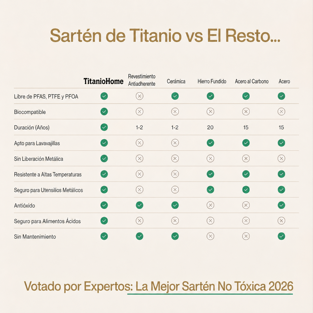 TitanioHome® Wok Pro de Titanio Puro Certificado