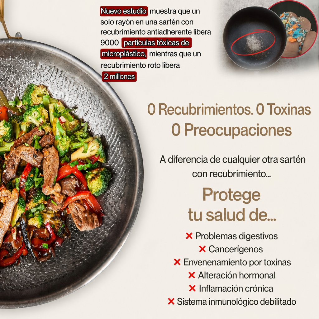 TitanioHome® Wok Pro de Titanio Puro Certificado