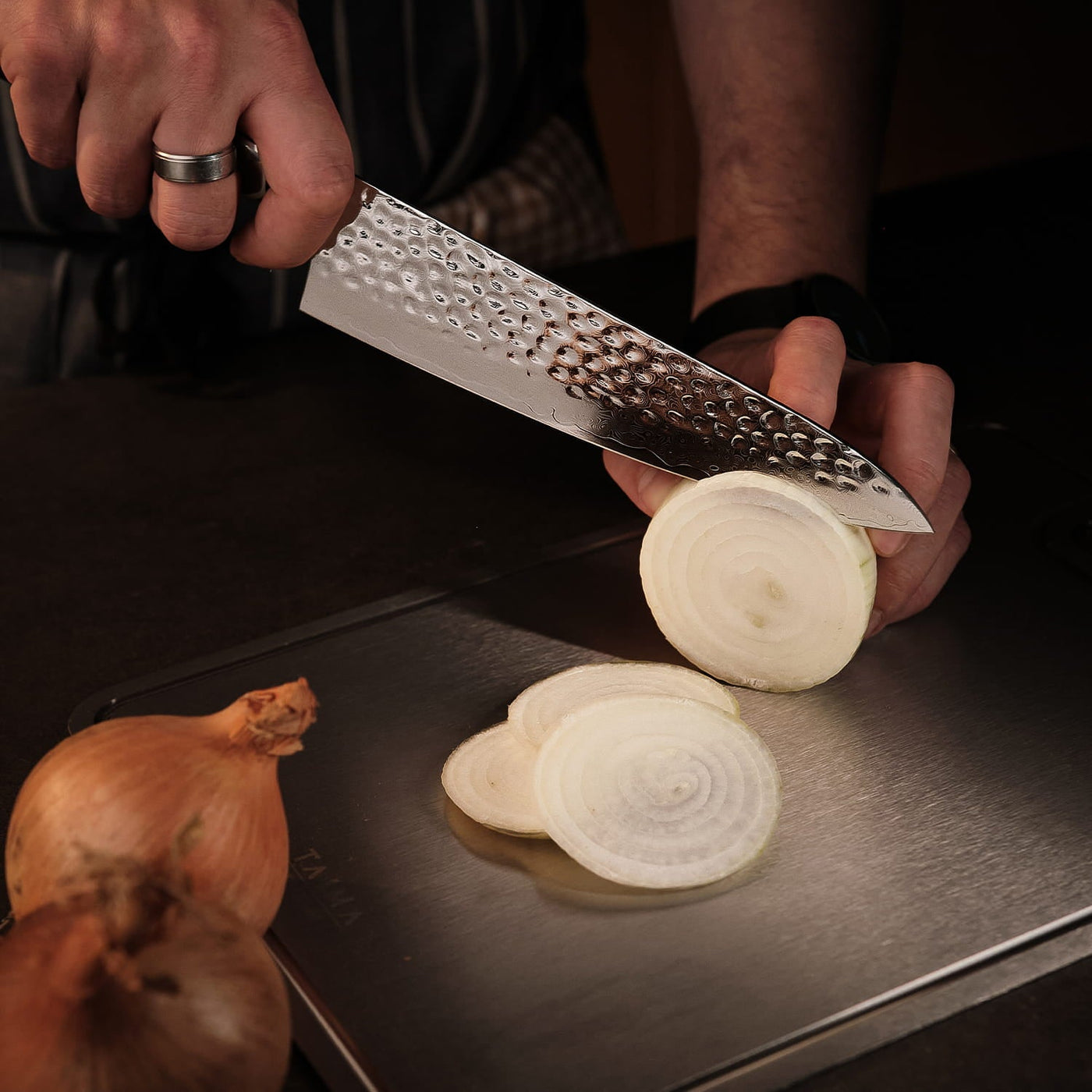 TitanioHome Raijin Cuchillo de Chef Damasco 8.5″