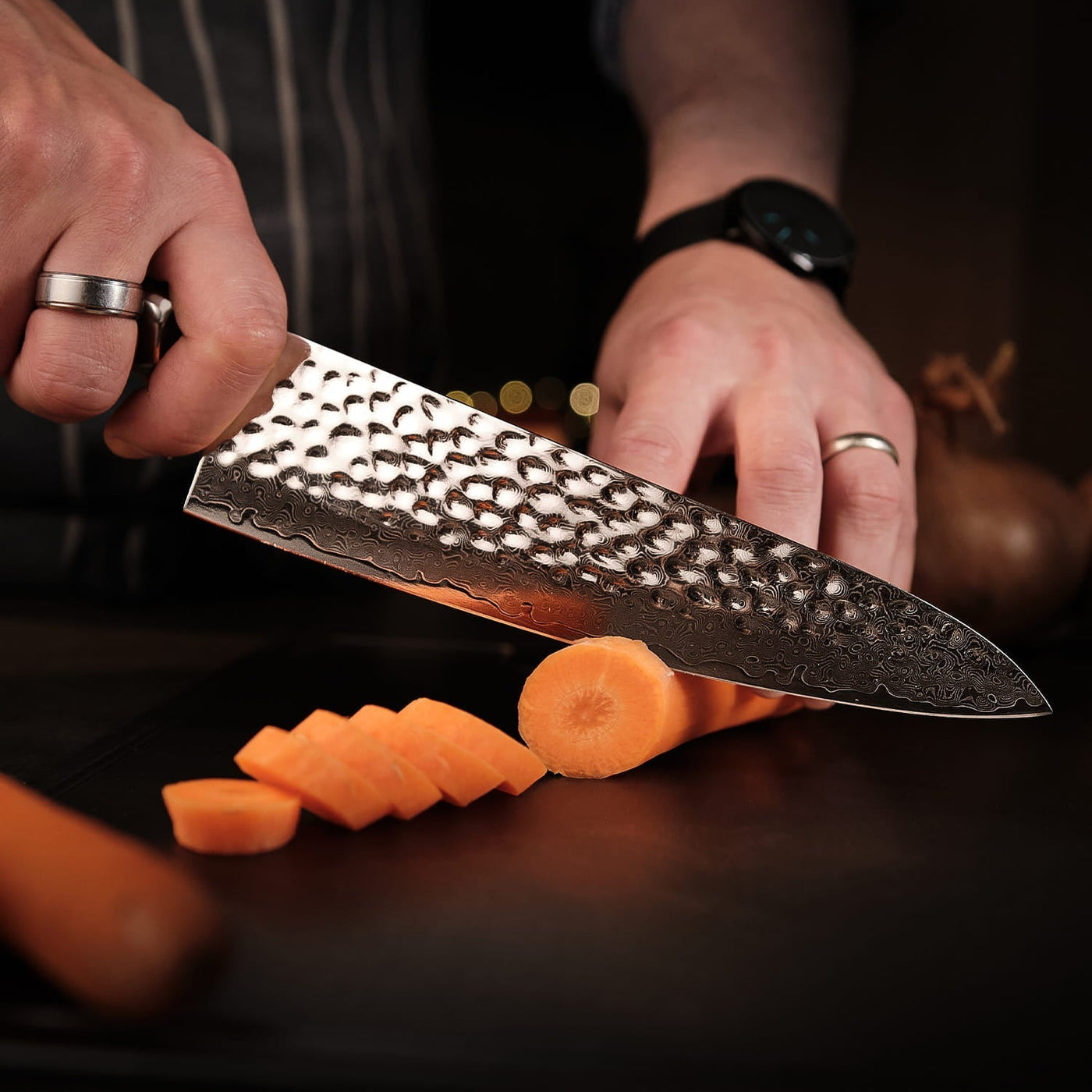 TitanioHome Raijin Cuchillo de Chef Damasco 8.5″