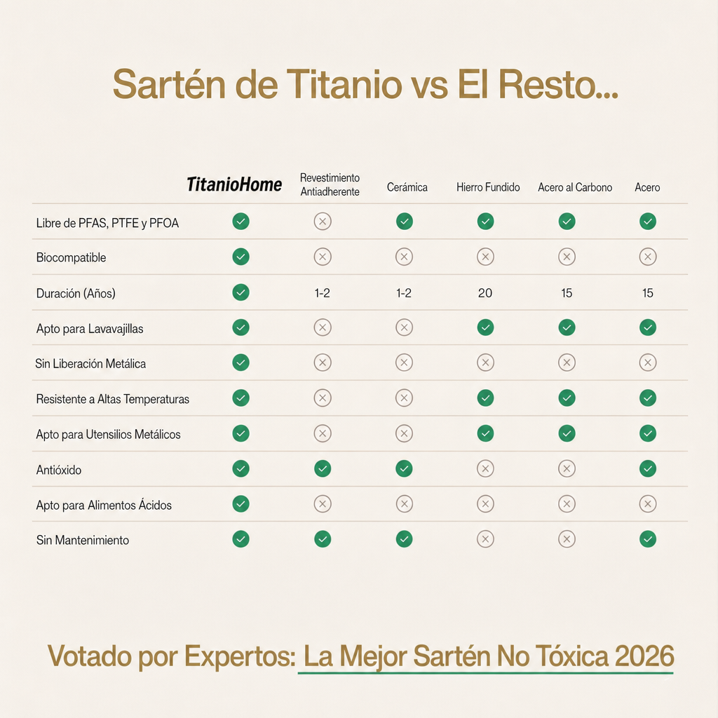 Sartén TitanioHome® Honda Pro de Titanio Puro