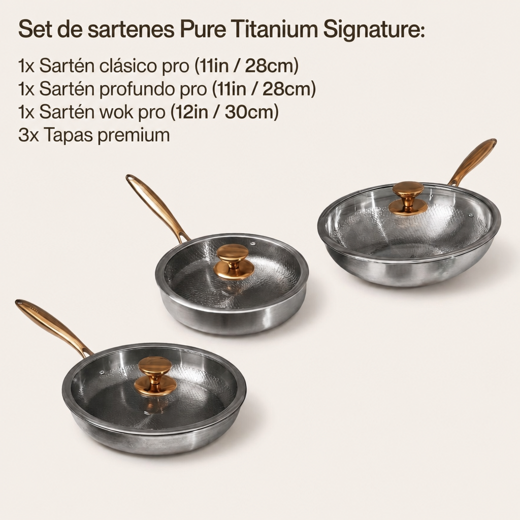 Set de Sartenes Signature de Titanio Puro (6 Piezas)