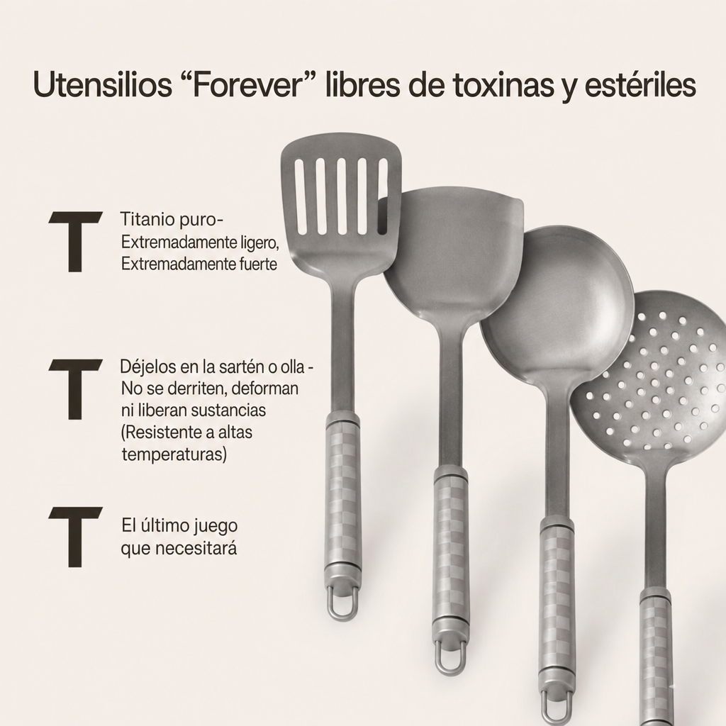 Set de Utensilios de Titanio Puro (4 Piezas)