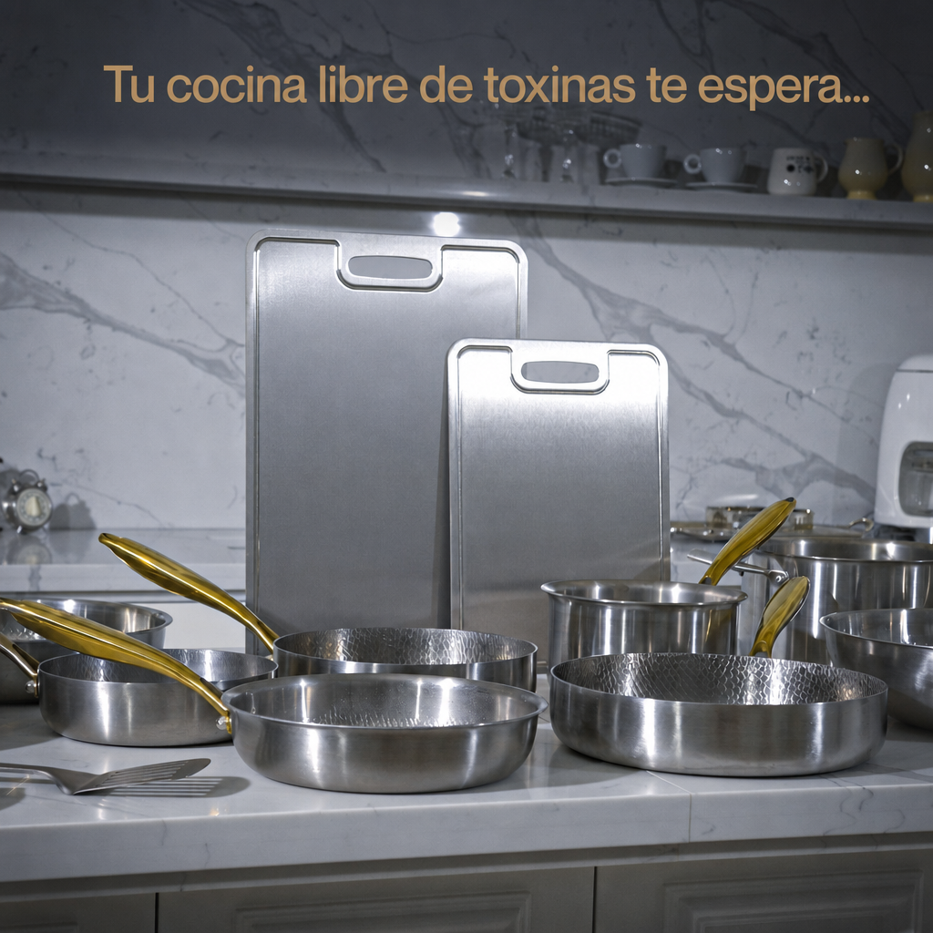 Tabla de Cortar de Titanio Puro TitanioHome® Certificada - V2 Diseño Actualizado